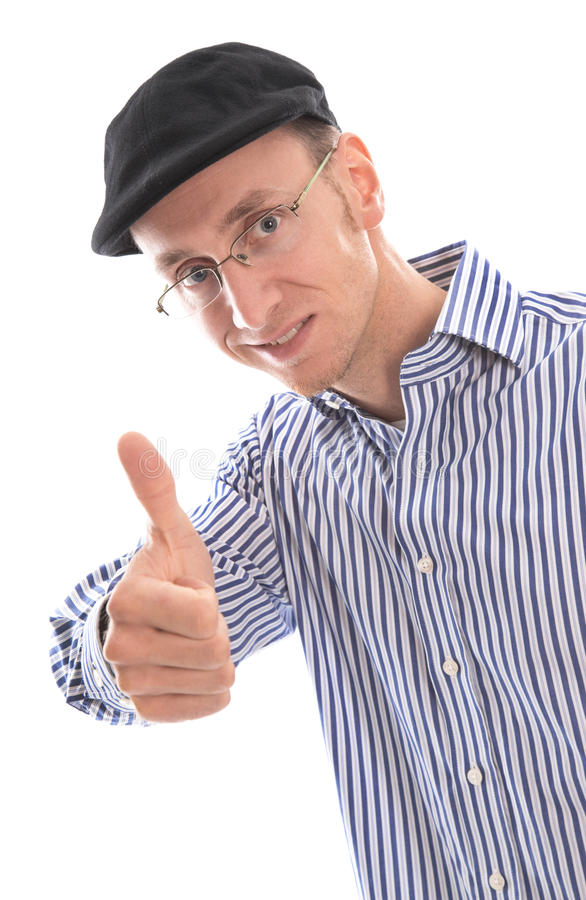 french-man-isolated-white-thumbs-up-cap-35630098
